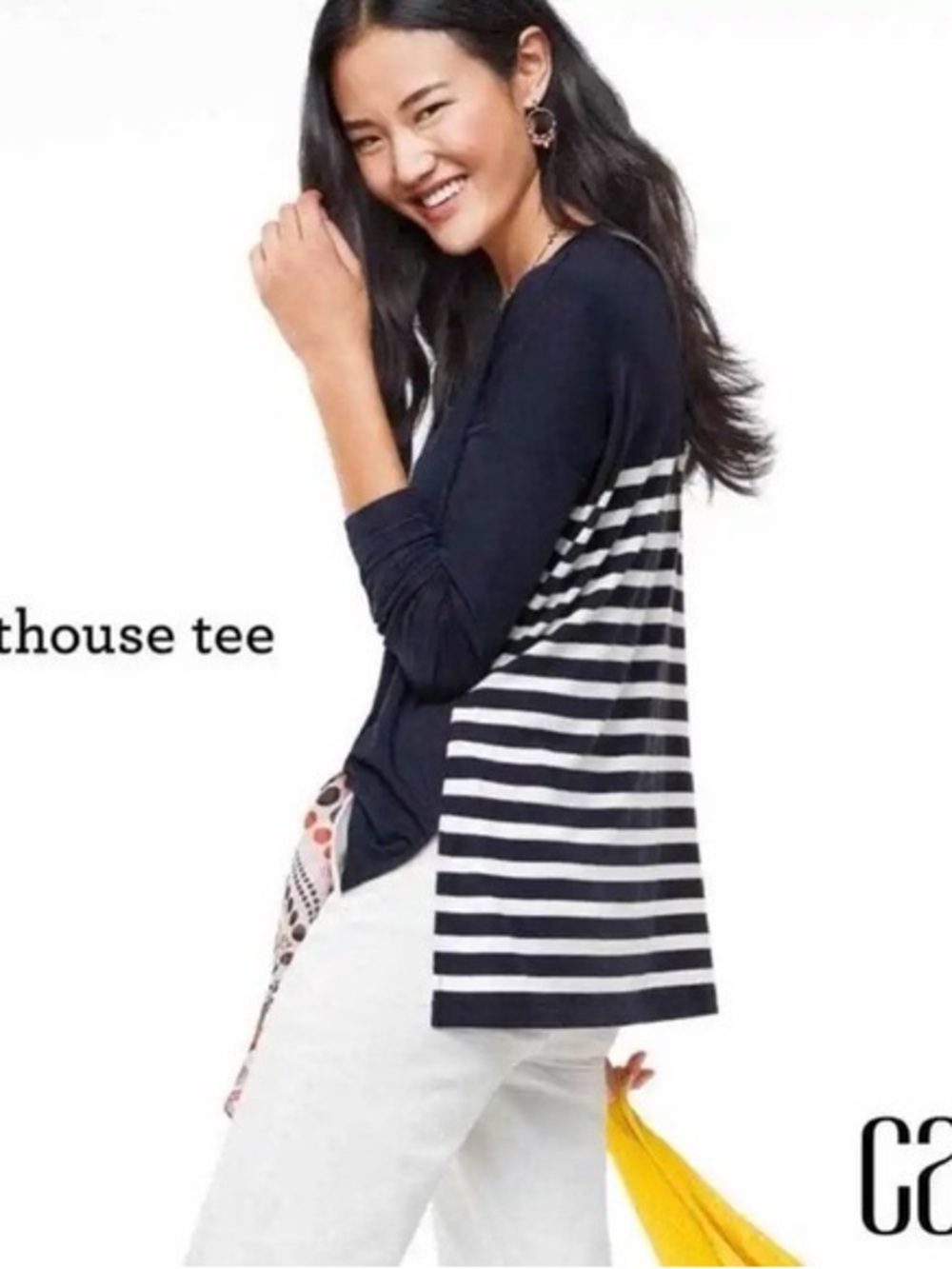 CAbi Navy V-Neck Long-Sleeve Pullover Sweatshirt